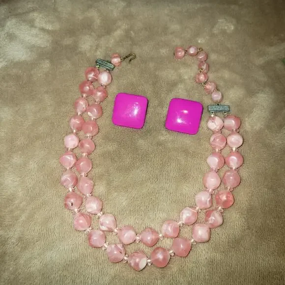 Vintage necklace with post earrings - Picture 1 of 6